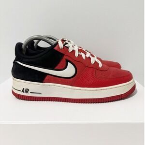 Nike Air Force 1 LV8 1GS Low Kids 6.5Y Mystic Red Black Suede Leather Sneaker